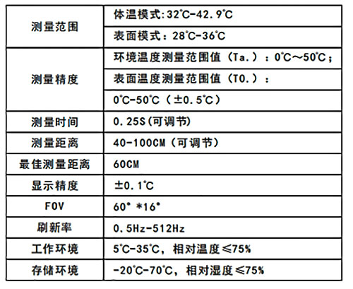 中安YJY-303測(cè)溫門測(cè)溫安檢門技術(shù)指標(biāo)